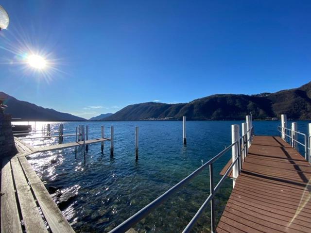 Luganersee, Pool, Strand, Parkplatz, Suite 204 Bissone Exteriör bild