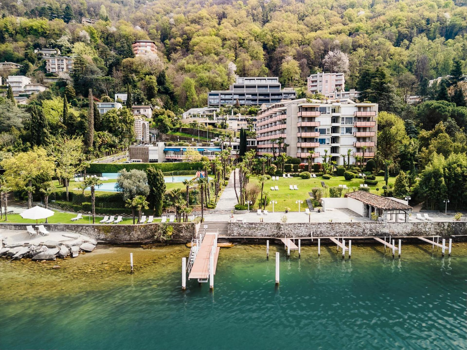 Luganersee, Pool, Strand, Parkplatz, Suite 204 Bissone Exteriör bild